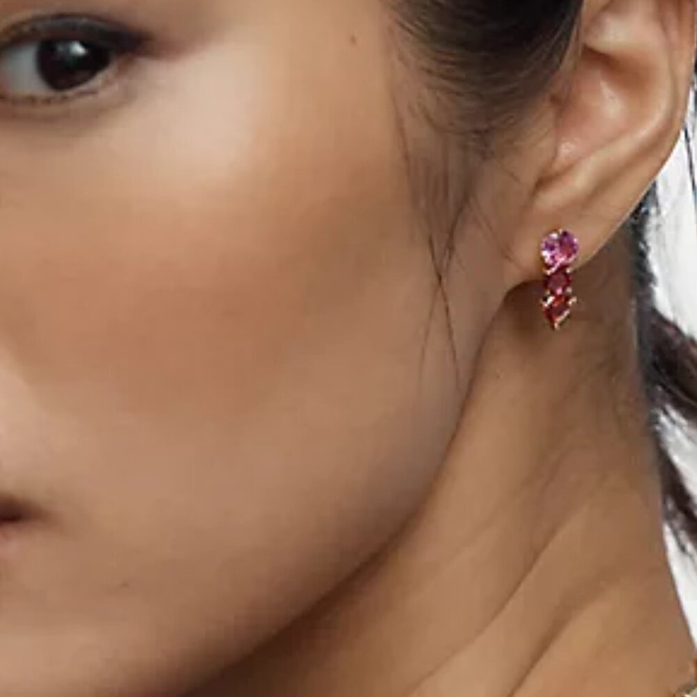 Anthropologie Pink Tri-Stone Earrings/NWT